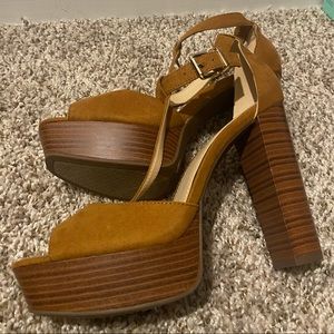 Jessica Simpson Ankle T-strap Suede Platform Pumps